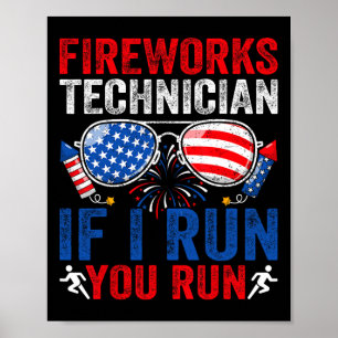 Affiche Fireworks Technician Drôle 4 juillet Sungles Men