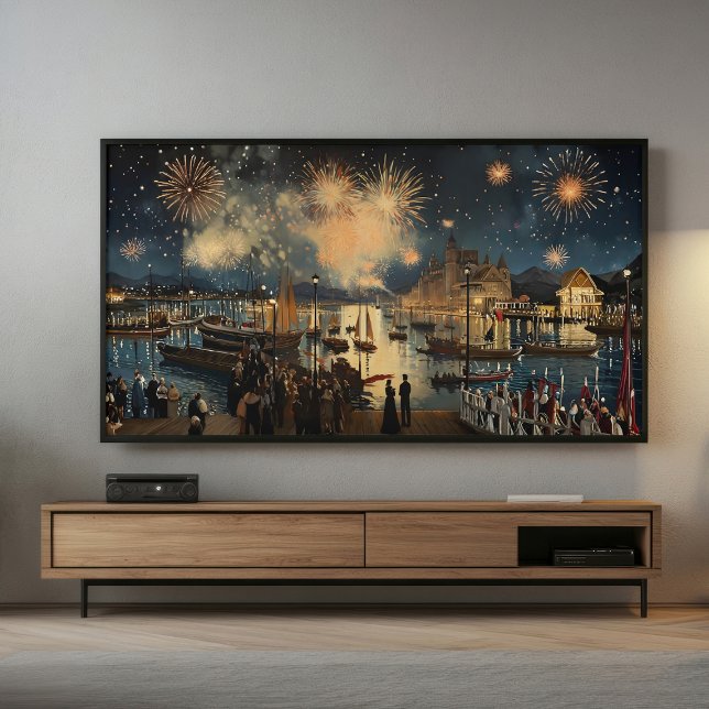 Affiche Fireworks Waterfront Print | Samsung Frame TV Art (Créateur téléchargé)