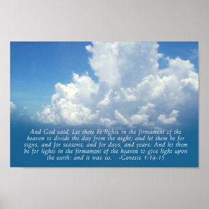 Affiche Firmament, Blue Sky Genesis 1:14-15 Imprimer