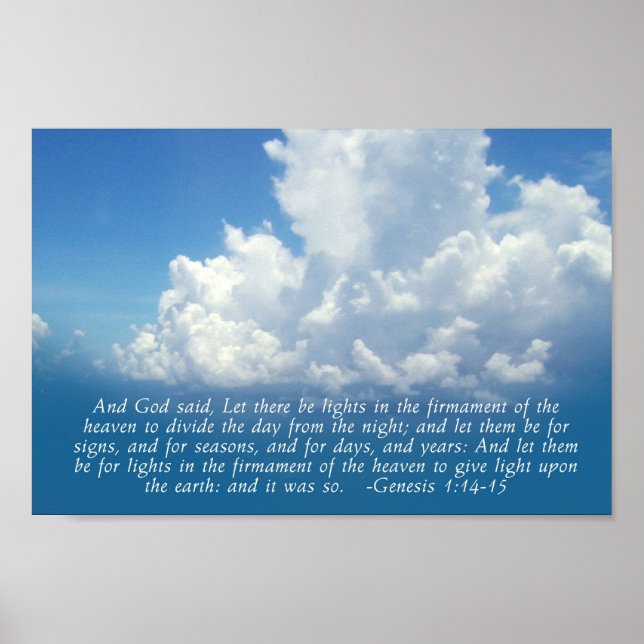Affiche Firmament, Blue Sky Genesis 1:14-15 Imprimer (Devant)
