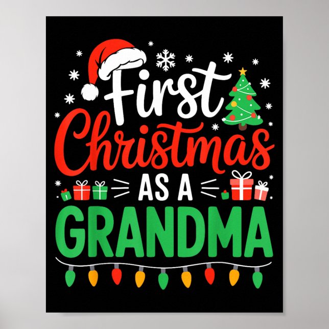 Affiche First Christmas As A Grandma Matching New Nana Gra (Devant)