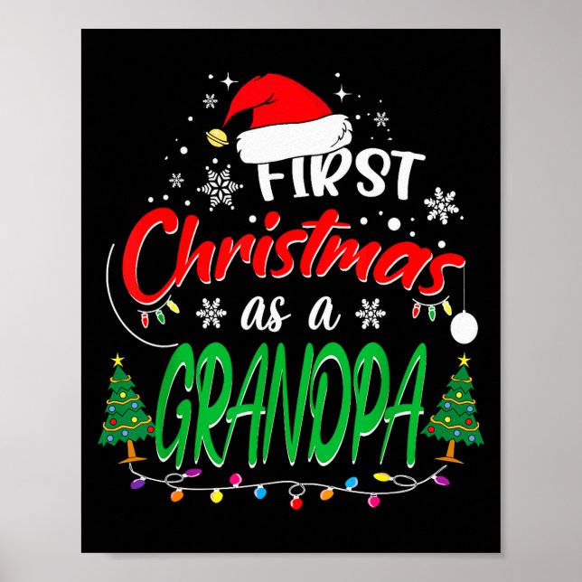 Affiche First Christmas As A Grandpa New Grandfather 1st C (Devant)