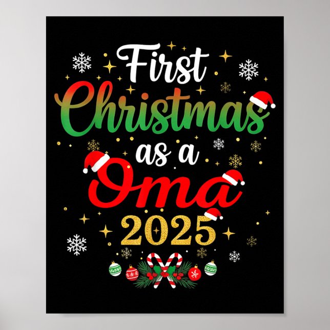 Affiche First Christmas As A Oma 2025 New Mommy Xmas  (Devant)