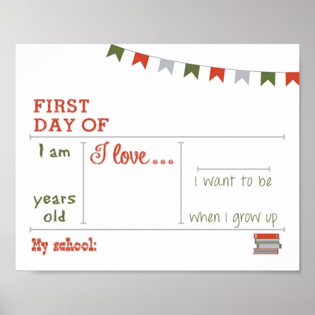 Affiche First Day of School Framable Dry Erase (Devant)