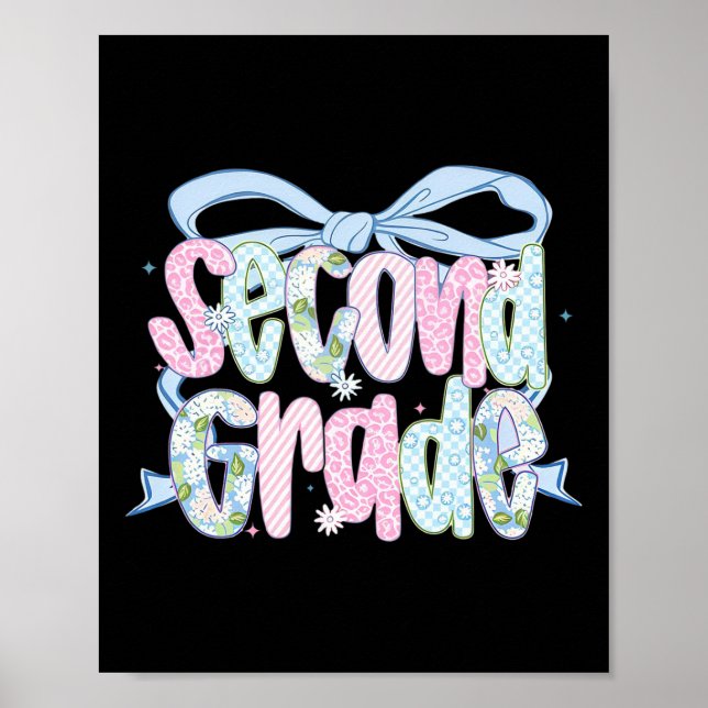 Affiche First Day Of Second Grade Floral Bundle For Teache (Devant)