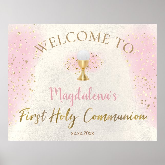 Affiche First Holy Communion girl welcome  (Devant)