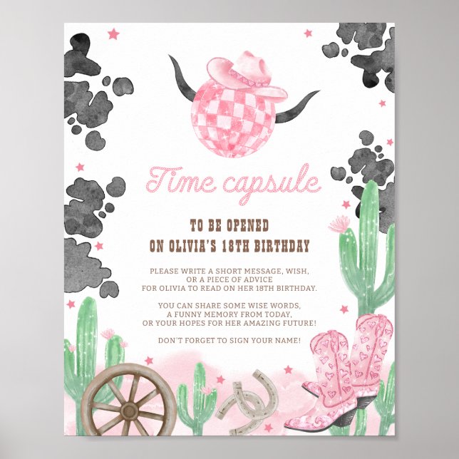Affiche First Rodeo Wild West Boho Time Capsule Sign (Devant)