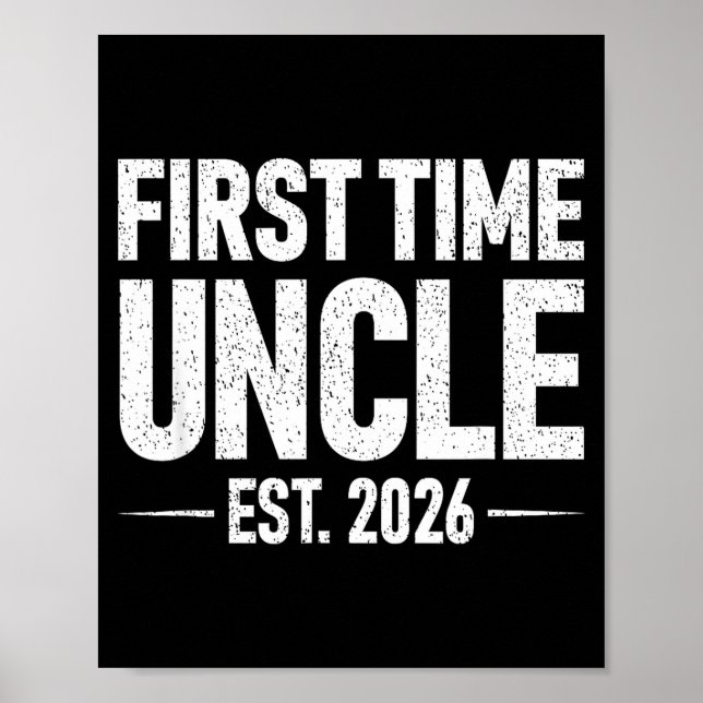 Affiche First Time Uncle Est. 2026 Funny New Uncle  (Devant)