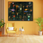 Affiche Fish Magic, Paul Klee Art Abstrait<br><div class="desc">Dans Fish Magic, Paul Klee crée un royaume magique où se mêlent le aquatique, le céleste et le terrestre. Une surface noire délicate recouvre une couche de couleurs, que l'artiste a révélée en grattant et scrawling des motifs dans la peinture noire. Au centre du tableau, un carré de mousseline est...</div>