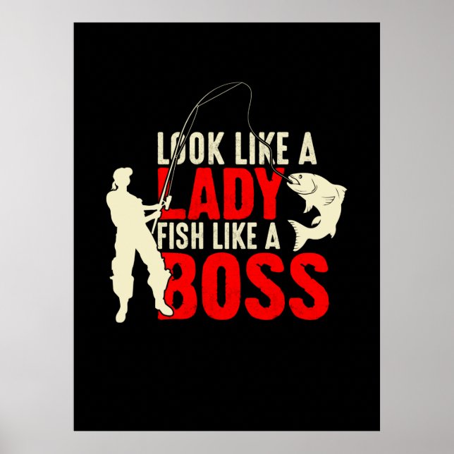 Affiche Fisher Cadeau Une Lady Poisson Comme Un Patron (Devant)