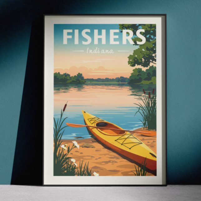 Affiche Fishers Indiana vintage (Créateur téléchargé)