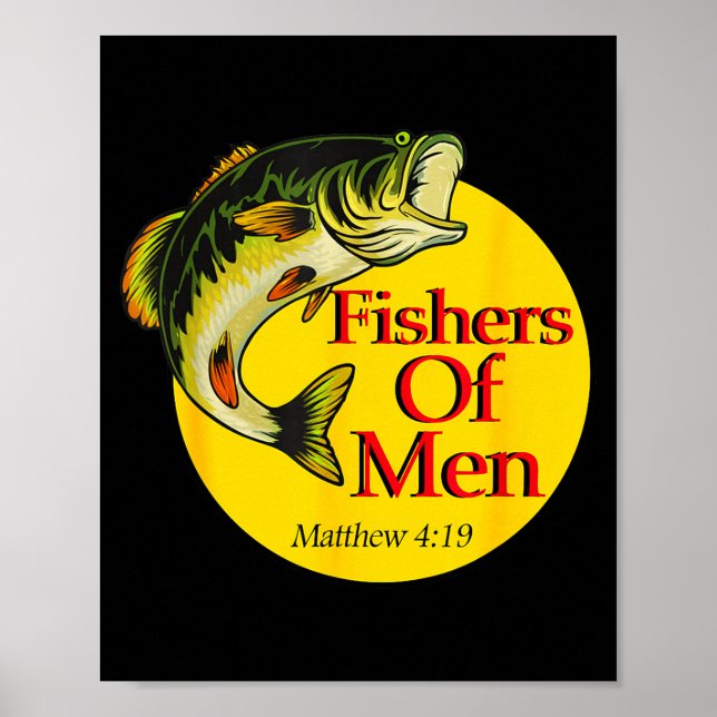 Affiche Fishers Of Men Christian Matthew 4-19 Bible Fishin (Devant)