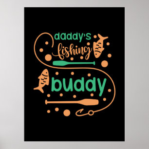 Affiche Fishing Art Daddy Fisher Friends