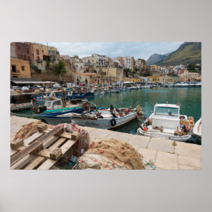 Affiche Fishing boats in the Castellammare del Golfo port