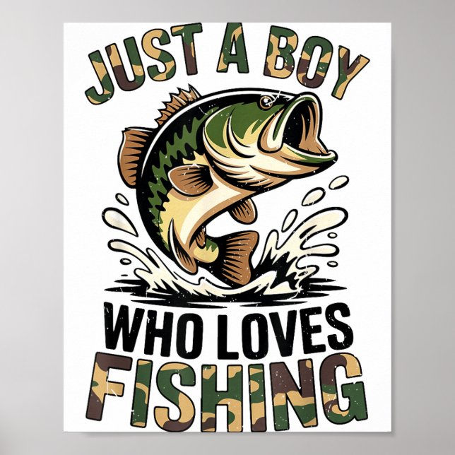 Affiche Fishing Camo B Fish Youth Just A Boy Who Loves Fis (Devant)