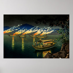 Affiche Fishing for Cormorants Tsuchiya Koitsu 1940