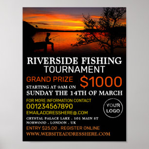 Affiche Fishing Lake Landcape, tournoi de pêche