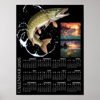 Affiche Fishing Photo Calendar 2026, Sports Fishing, Carp