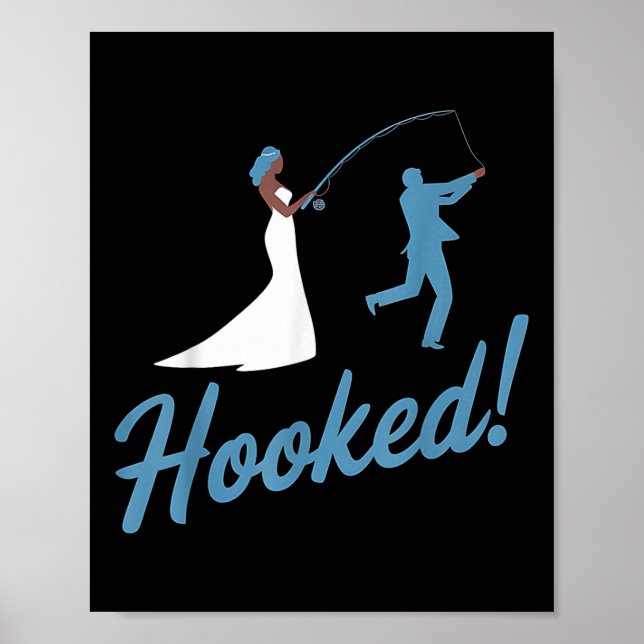 Affiche Fishing Wedding Groom Hooked Funny Marriage Gift  (Devant)