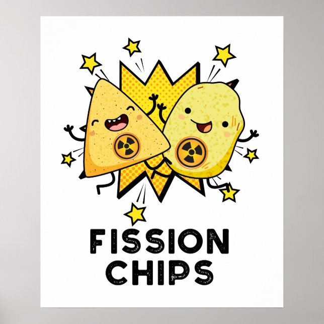 Affiche Fission Chips drôle Physique jeu alimentaire (Devant)