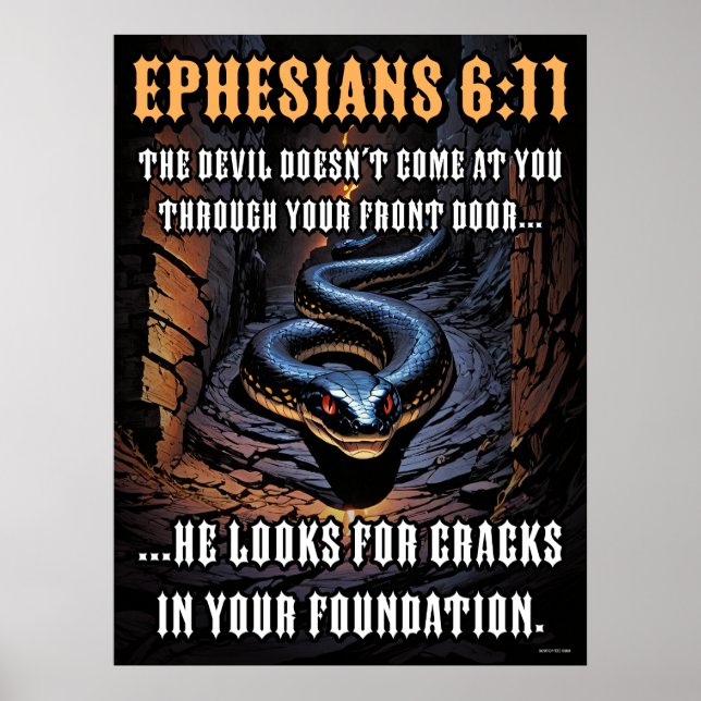 Affiche Fissures dans votre fondation Ephésiens 6:11 (Devant)