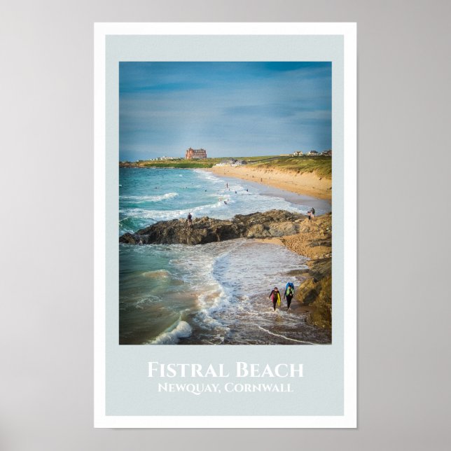 Affiche Fistral Beach, Newquay, Cornouailles au coucher du (Devant)