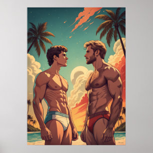 Affiche Fit boys sur la plage