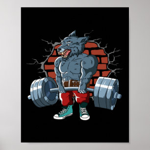 Affiche Fitness Alpha Wolf Faire Deadlift entraînement