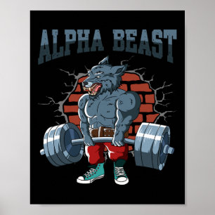 Affiche Fitness Alpha Wolf Faire Deadlift entraînement