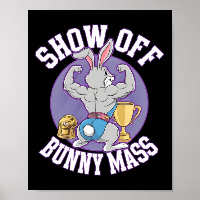 Affiche Fitness Bunny Bodybuilder Show Off Bunny M Funny R (Devant)