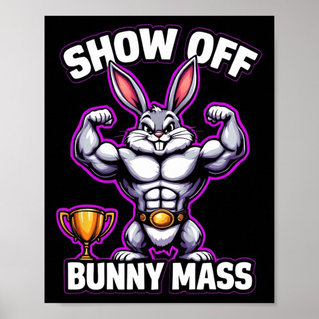 Affiche Fitness Bunny Bodybuilder Show Off Bunny M Funny R (Devant)