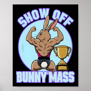 Affiche Fitness Bunny Bodybuilder Show Off Bunny M Funny R