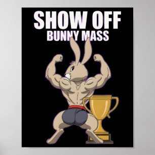 Affiche Fitness Bunny Bodybuilder Show Off Bunny M Funny R