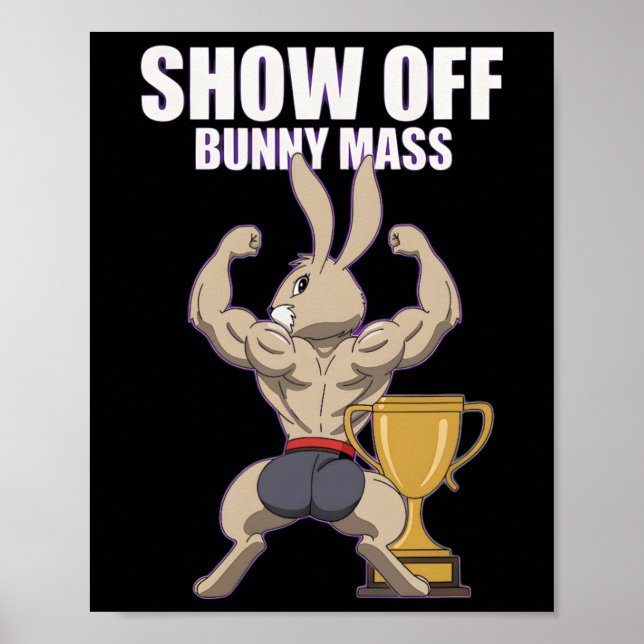 Affiche Fitness Bunny Bodybuilder Show Off Bunny M Funny R (Devant)
