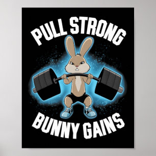 Affiche Fitness Bunny Bodybuilder Tirer de solides gains B