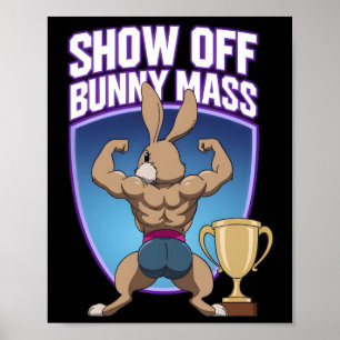 Affiche Fitness Bunny Bodybuilders Muscle Building Funny R