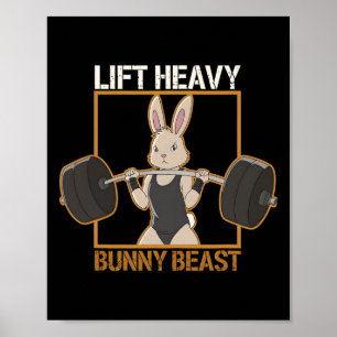 Affiche Fitness Bunny Gym Titans Ascenseur Gros lapin Bête