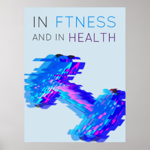Affiche Fitness et inspiration santé art moderne bleu