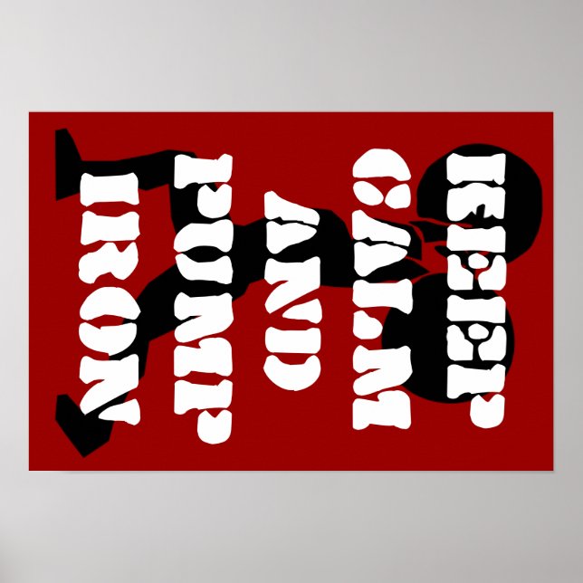 Affiche Fitness GYM garder calme et pomper fer (Devant)