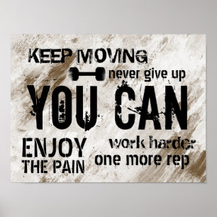 Affiche Fitness Personal Trainer Grunge Gym Motivation