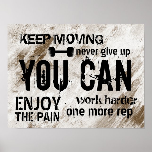 Affiche Fitness Personal Trainer Grunge Gym Motivation (Devant)