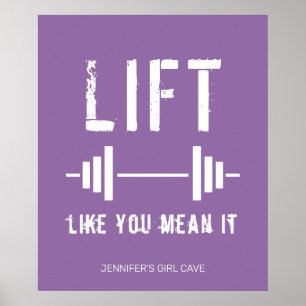 Affiche Fitness Purple Weightlifting