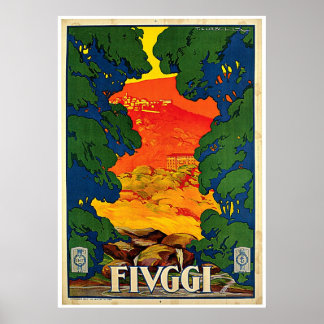 Affiche Fiuggi Italie Vintage voyage Publicité Art