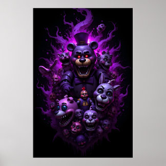 Affiche Five Nights at Freddys Animatronics with Purple 