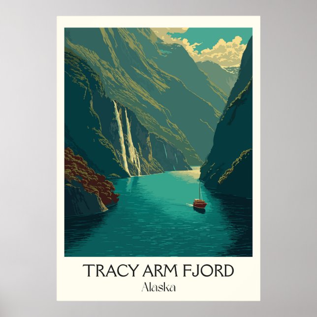 Affiche Fjord Tracy Arm Alaska Cascade Glacier (Devant)
