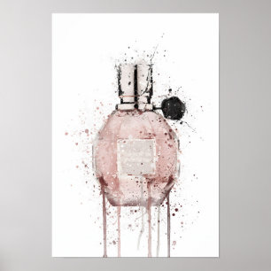 Affiche Flacon de parfum 'Cadeau de Noël Mauve Rose'