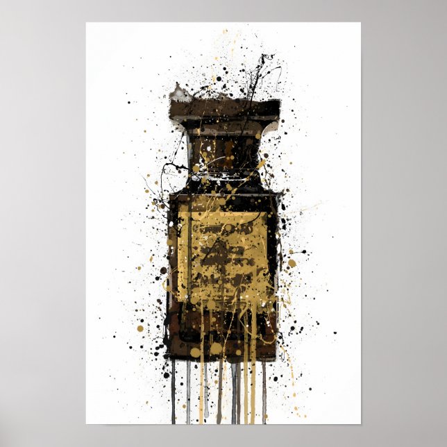 Affiche Flacon de parfum 'Obsidian' pour Noël (Devant)