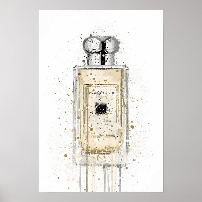 Affiche Flacon de parfum 'Pale Gold' pour Noël (Devant)