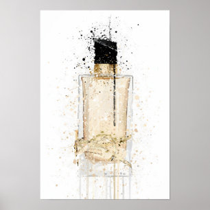 Affiche Flacon de parfum 'Platinum Gold' pour Noël