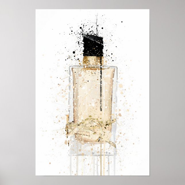 Affiche Flacon de parfum 'Platinum Gold' pour Noël (Devant)